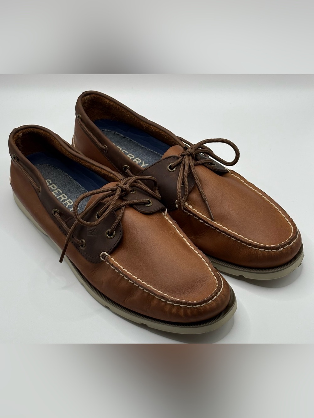 Sperry Authentic Original Brown Leather Boat Shoes Men's Size 12M 2-Eye Loafers